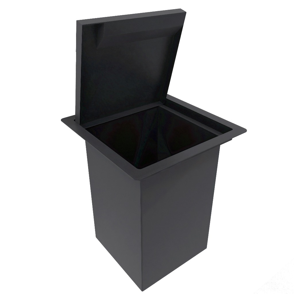 Lixeira Embutida Inox Preta 5 Litros para Pia Cozinha Gourmet Removível