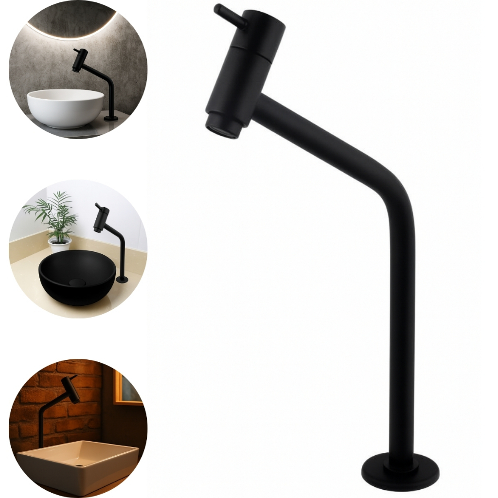 Torneira Link Luxo ABS Preta Bancada Banheiro Alta Cuba Lavabo Lavatório em Oferta na Shopee