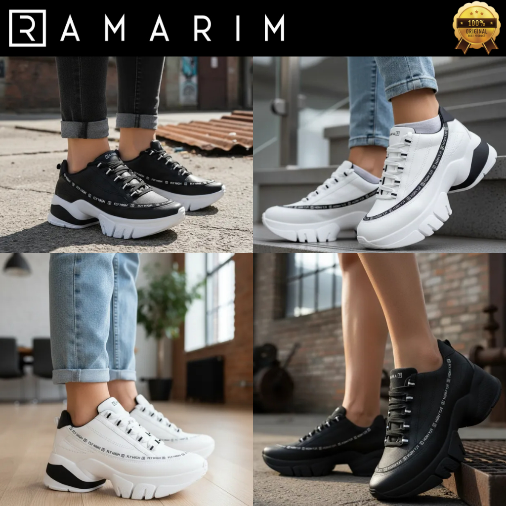 Tênis Ramarim Feminino Modinha Chunky Fly High Sneaker Confortável Tratorado 2380104 Original