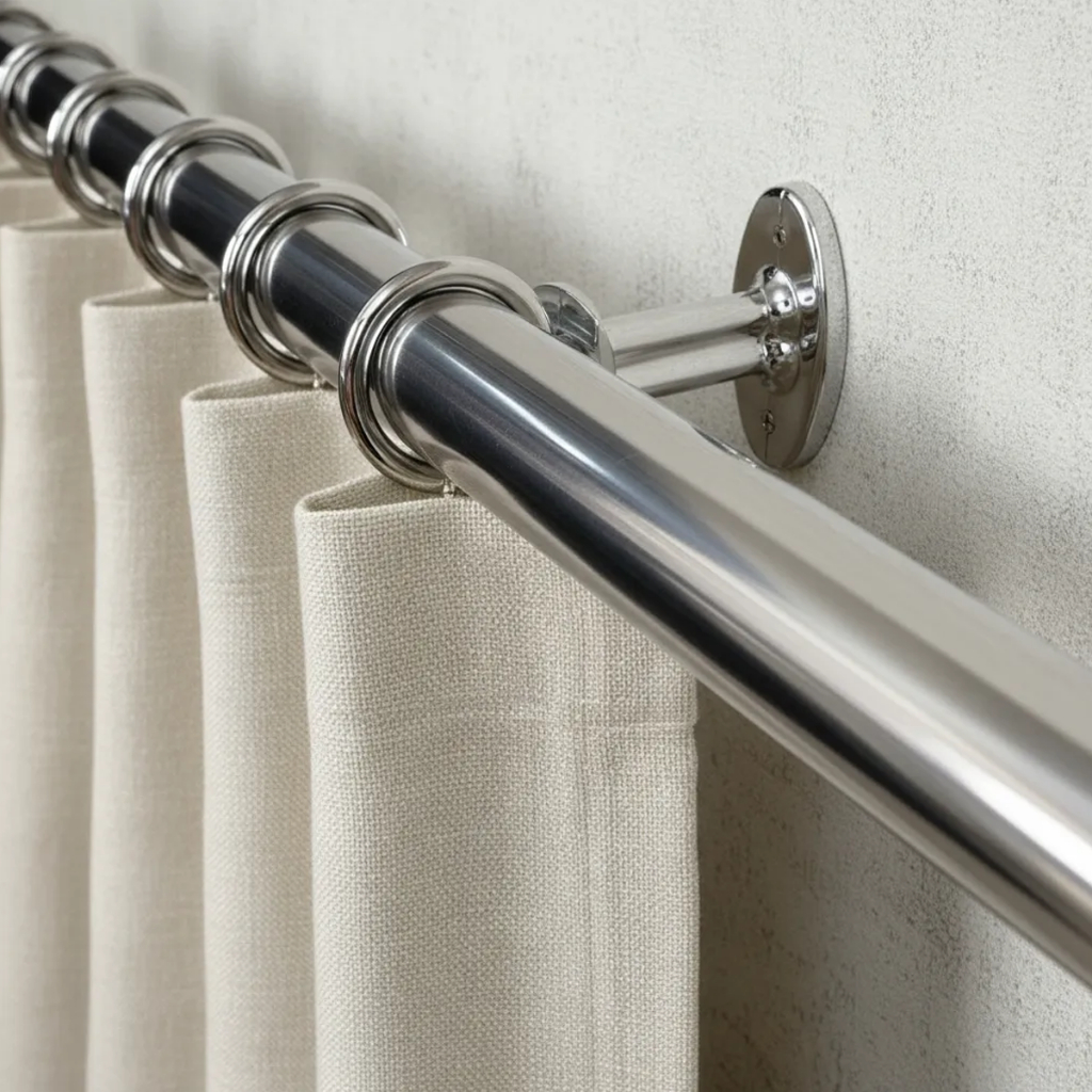 Varão De Cortina 28mm (grosso) Com 3 Metros Cromado Alumínio em Oferta na Shopee