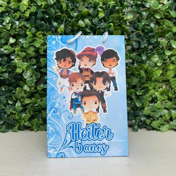 Sacolinha Principes - princesas - PEGUE E MONTE - Personalizados - Lembrancinhas - kit festa