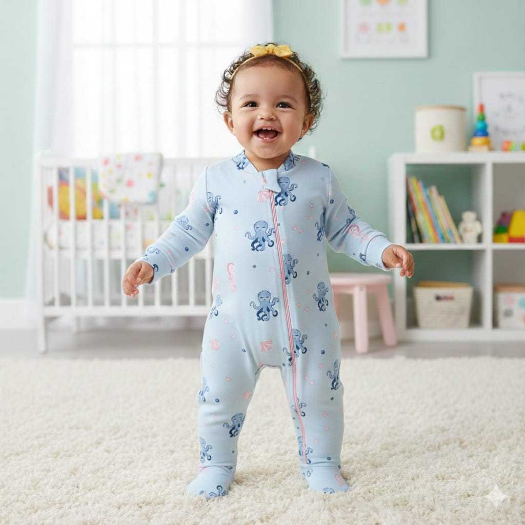 MACACÃO DE ZÍPER COM PROTEÇÃO BEBÊ RECÉM NASCIDO MENINA MENINO