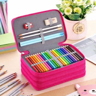 Estojo De Lápis Escolar Juvenil Box Jumbo Nylon Táctico Grande com Divisória