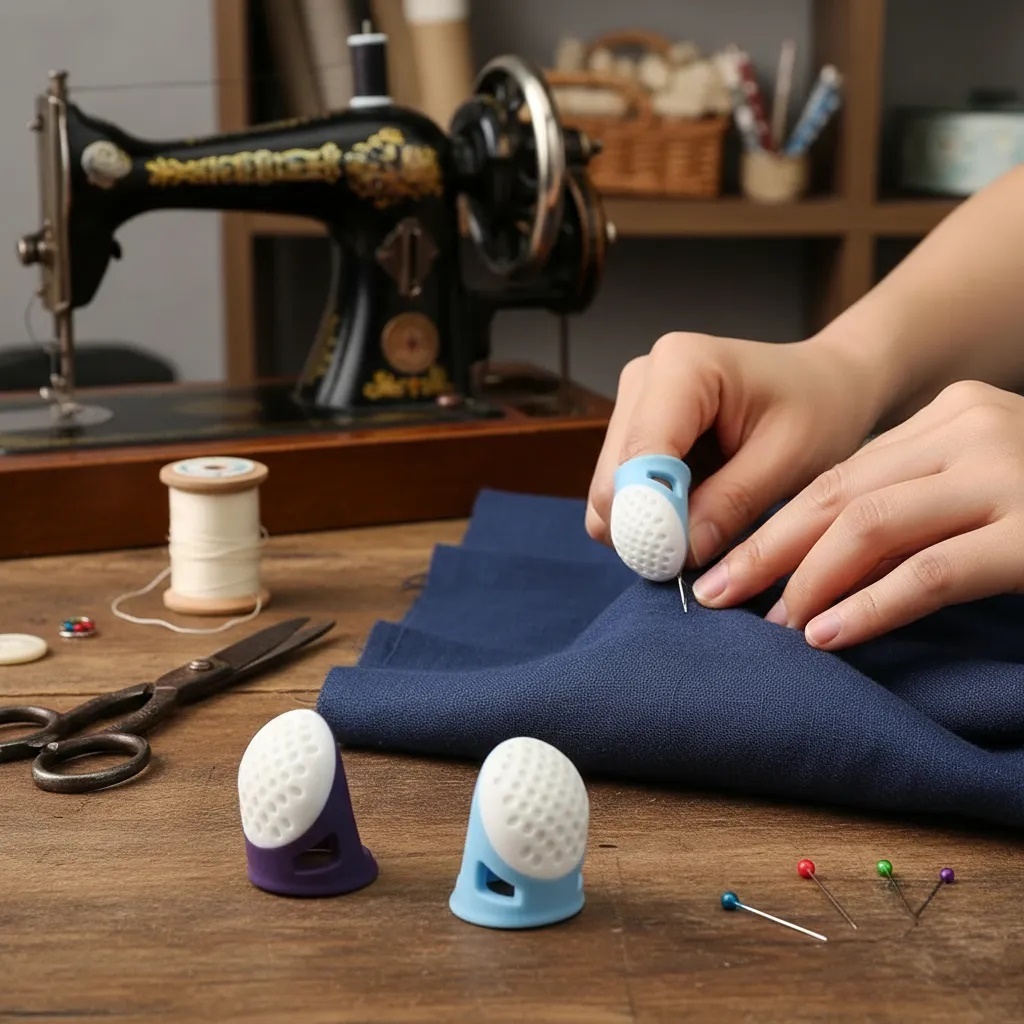 Dedal P/costura Silicone Soft e Plástico Alfaiate Confecção ( 1 Par )