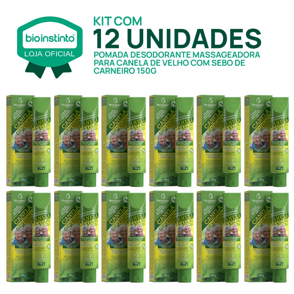 12 UN CANELA DE VELHO 150g Pomada Massageadora  Bio Instinto Atleta Academia Relaxamento Muscular