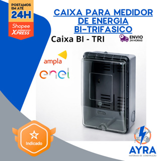 Caixa para Medidor de Energia Homologada Enel | Bifásico e Trifásico | Marca Taf – Até 70A em Oferta na Shopee