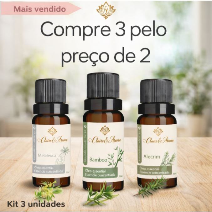 Óleo Essenciais 100% puro - Kit Mais vendido compra 3 e pague 2