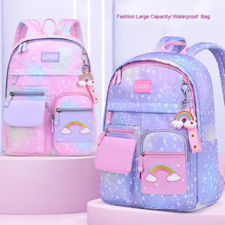 Mochila Escolar Feminina Infantil Juvenil Reforçada Arco-Íris Impermeável + mimo em Oferta na Shopee