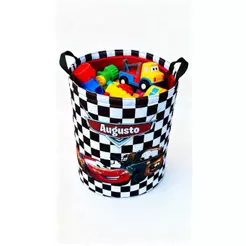 Cesto De Brinquedos Organizador Personalizado Com O Nome Carros Disney