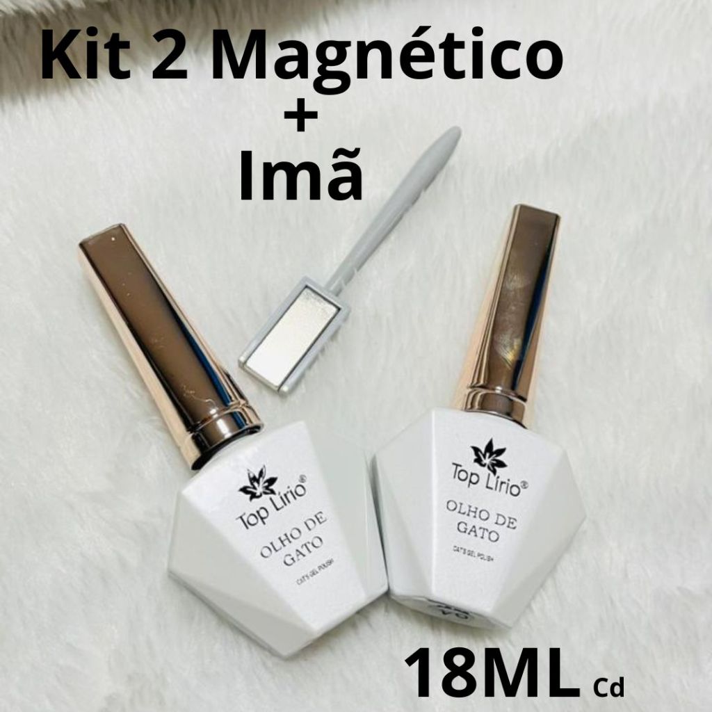 Esmalte Magnético Olho de Gato kit 2 un + Imã  Uv/Led Lirió  Reflexive 18ML em Oferta na Shopee