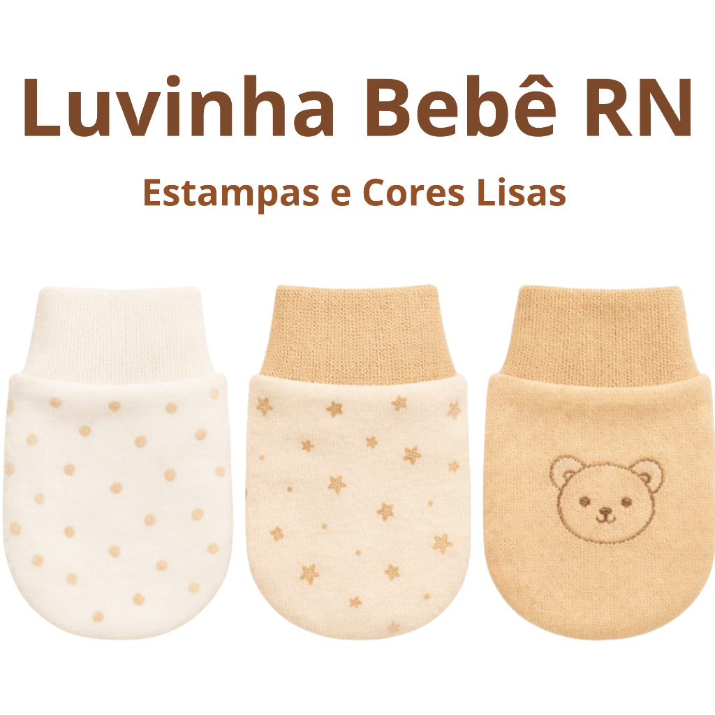Luvinha Bebê Recém-Nascido | Kit 3 ou 5 Pares | 100% Algodão