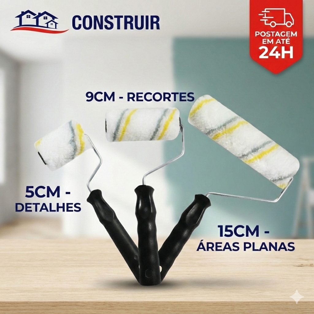 Rolo Rolinho de Lã Anti Respingo Zero Gota 5cm 9cm 15cm 23cm Compel e Tigre Tinta Acrilica e epóxi em Oferta na Shopee