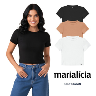 BLUSA CROPPED | CANELADO PREMIUM | LIFE COLOR | P ao G3 | MARIALÍCIA - ELIAN em Oferta na Shopee