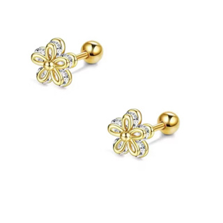 BRINCO INFANTIL ZIRCÔNIA HIPOALERGÊNICO BANHO OURO 18K em Oferta na Shopee