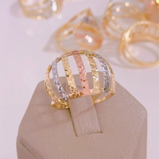 ANEL DIAMANTADO TRÊS OUROS em Oferta na Shopee