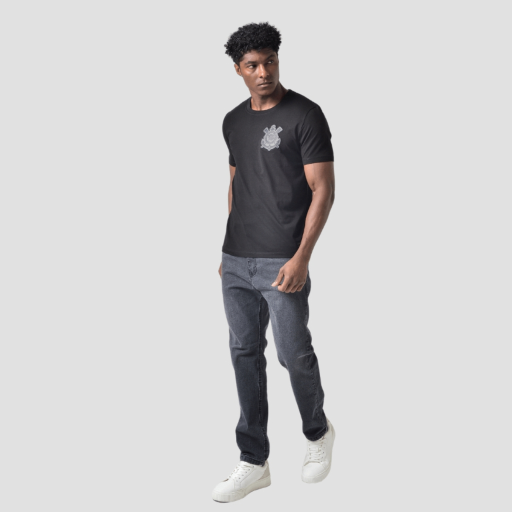 Camisa Corinthians Masculina Oficial Licenciada Brasão Bordado Dry Fit Confortável Respirável · foto 2