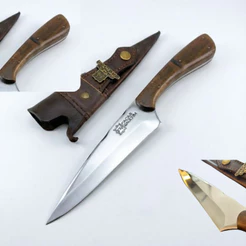 Faca Gaúcha Artesanal Churrasco Afiada 6 Polegadas Aço Inox Cabo em Madeira Bainha em Couro Natural Personalize Com Nome