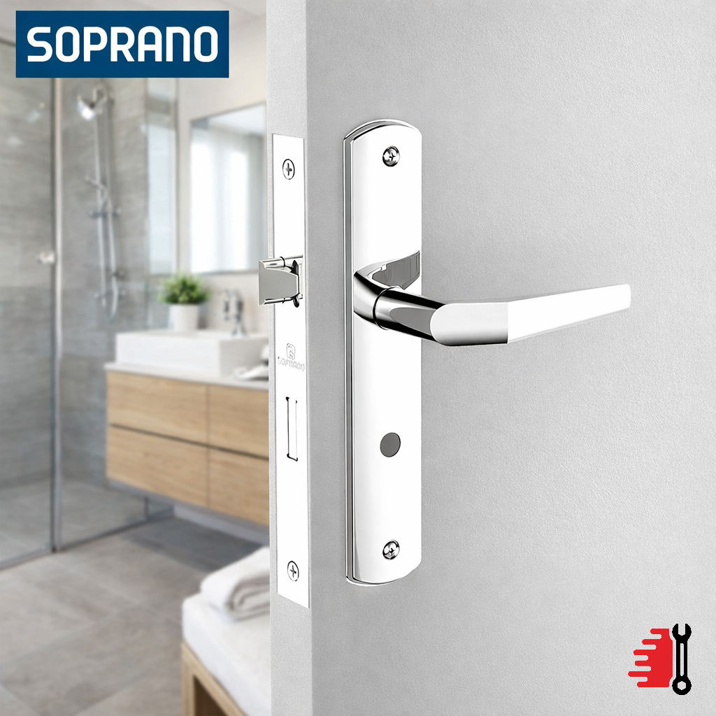 Fechadura Para Banheiro Soprano Popline Reta ESP 26 Cromada 40x53 Broca/Eixo em Oferta na Shopee