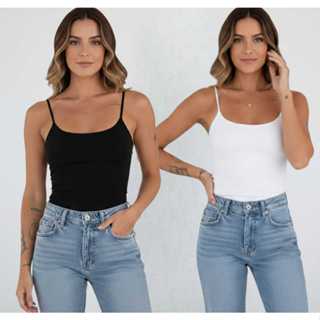 Kit 2 Regata De Alcinha Feminina Básico Suplex Premium em Oferta na Shopee