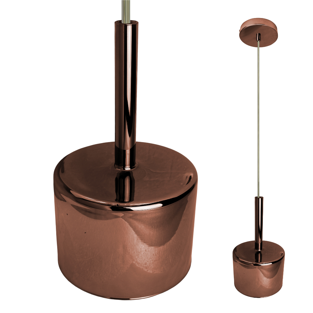 Luminária Pendente Madri Vidro Tejy G9 14x140cm – Rose Gold – Moderno e Sofistic