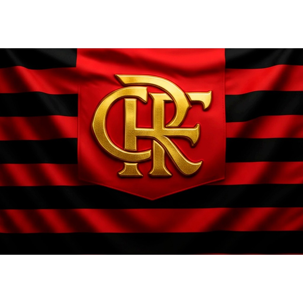 Bandeira Do Flamengo Escudo Dourado Grande em Tecido Oxford Bandeira Mengo Torcedor