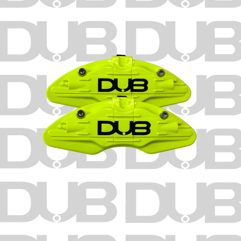 Par Capa Pinça de Freio DUB Amarela Fluorescente Esportiva Tuning Universal