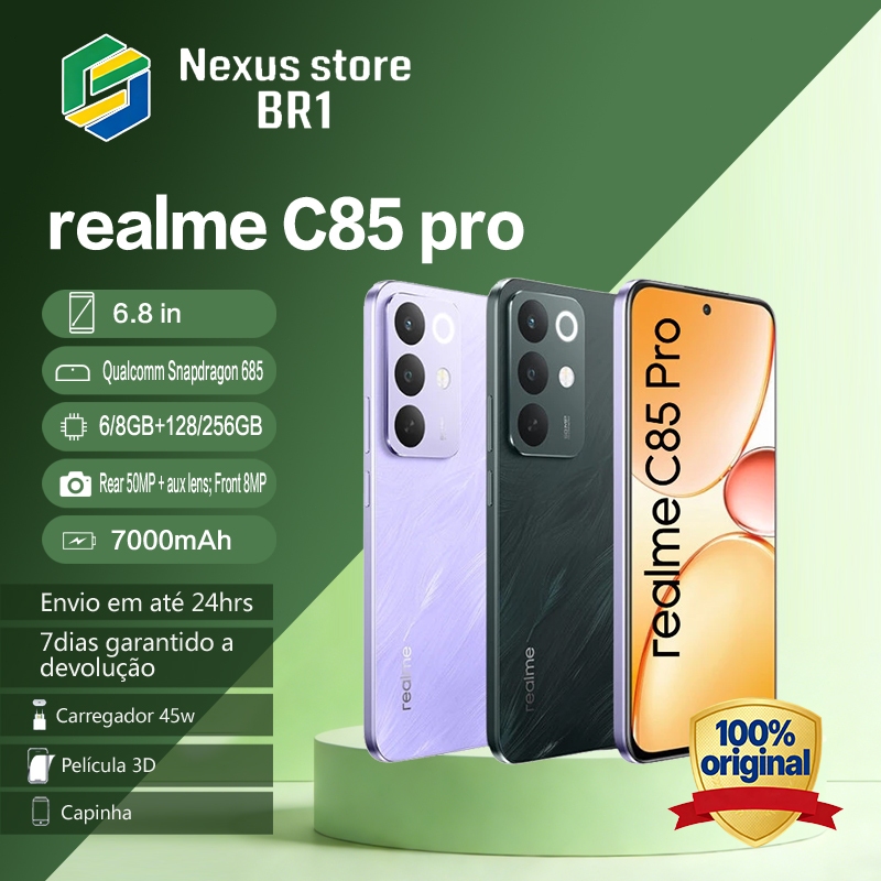 Celular Realme C85 Pro Chip Snapdragon 685 IP69K - Mxima Resistencia a Agua e Poeira Bateria 7000mAh