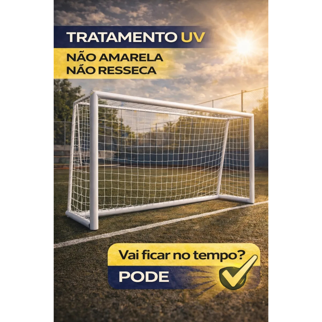 Par Rede de Gol Futebol Salão Oficial Véu Proteção U.V