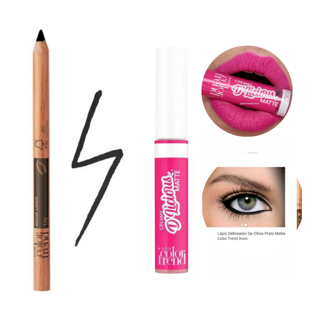 Maquiagem Avon 2 Peças Batom líquido e Lápis Delineador