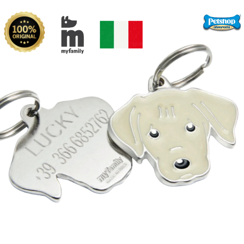 Plaquinha Identificação Pet My Family Italiana Personalizada para Cachorro e Gato Coleira ou Chaveiro