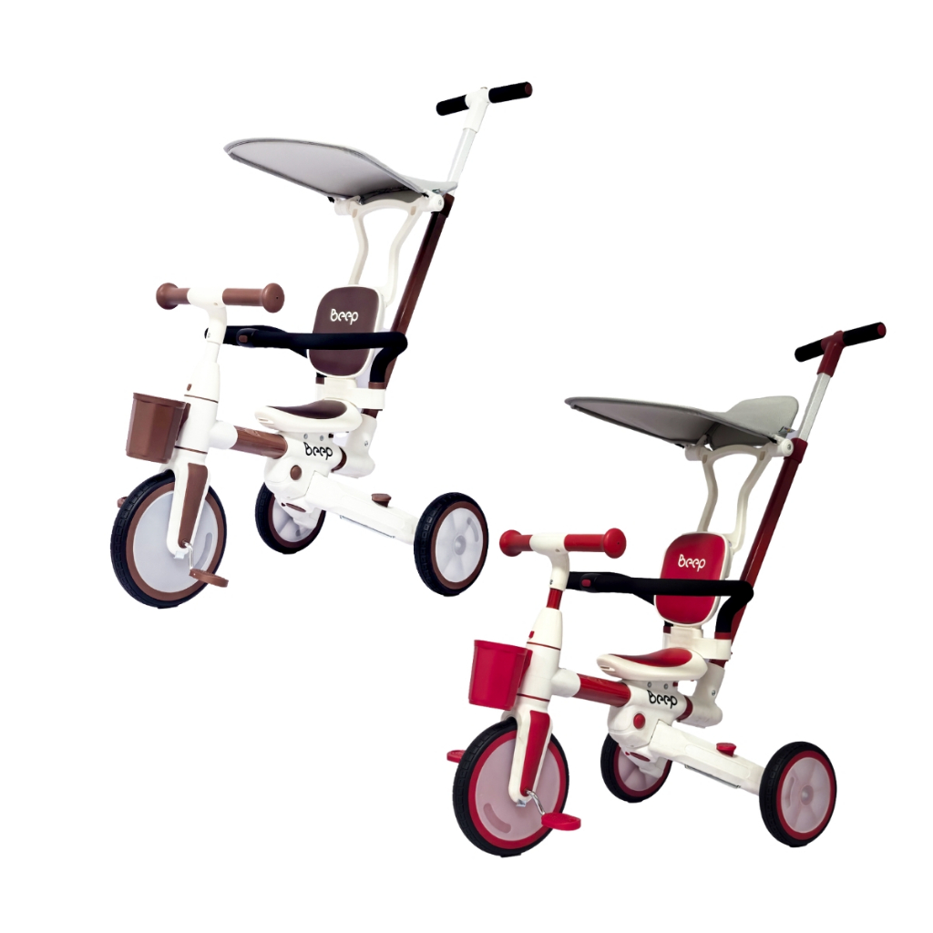 Triciclo Infantil 4 em 1 Empurrador Bicicleta Equilibrio Sem Pedal Beep Maxi Toys 2 Anos 25kg
