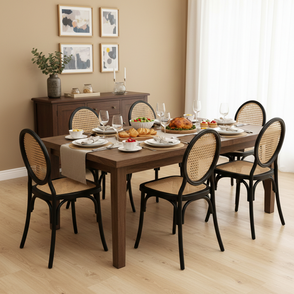 Kit 6 Cadeiras Medalhão Rattan Polipropileno Sala Cozinha Jantar Restaurante Eventos - La Mobilia em Oferta na Shopee