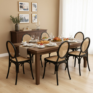 Kit 6 Cadeiras Medalhão Rattan Polipropileno Sala Cozinha Jantar Restaurante Eventos - La Mobilia em Oferta na Shopee