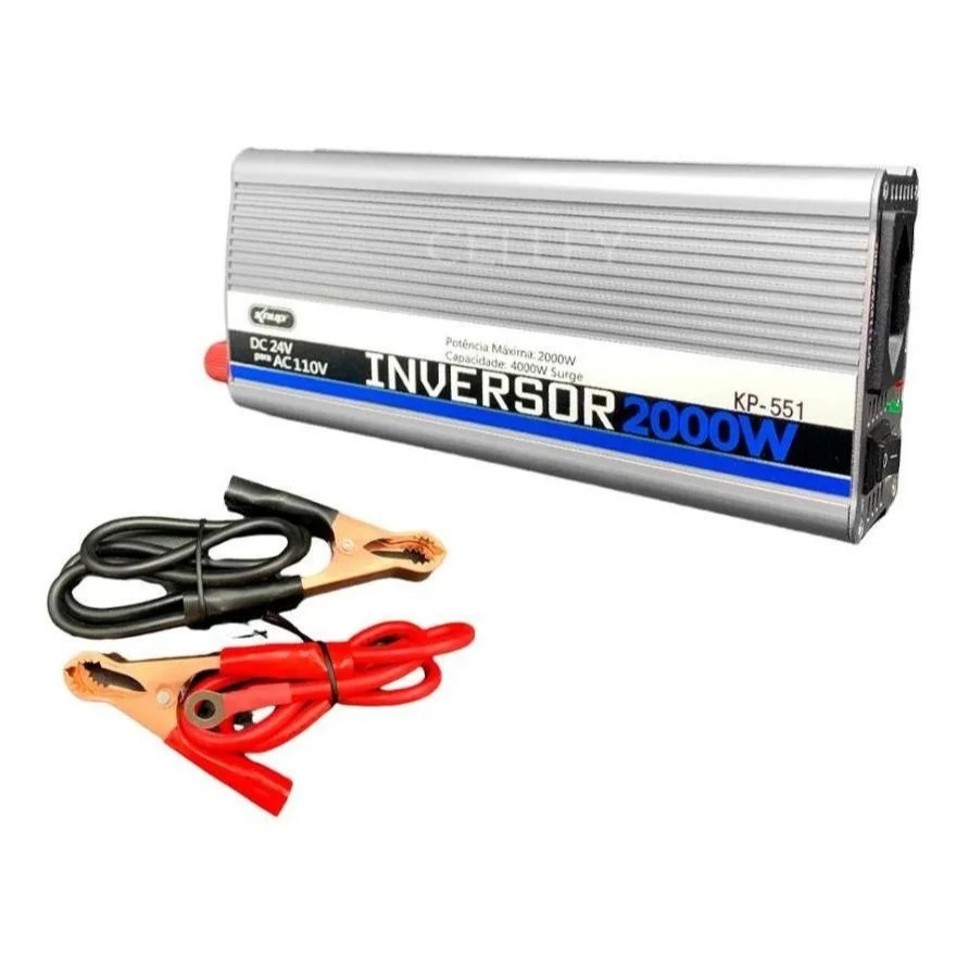Inversor De Tensão Veicular 24v 110v 2000w Transformador KP-551