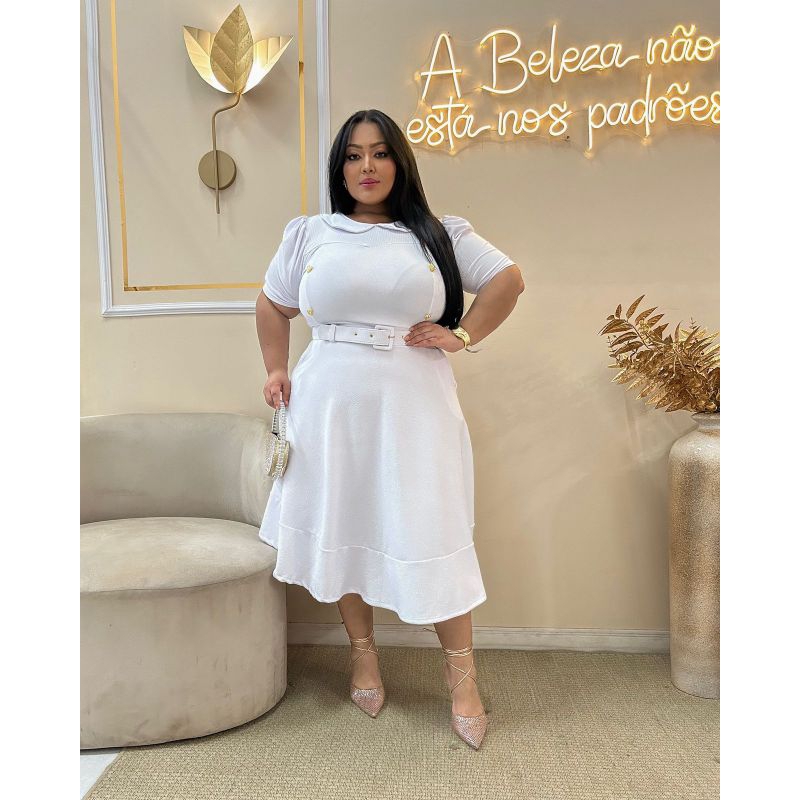 Vestido Plus size Vestido feminino Plus size moda evangélica Plus size Vestido moda feminina Plus size Vestido com cinto