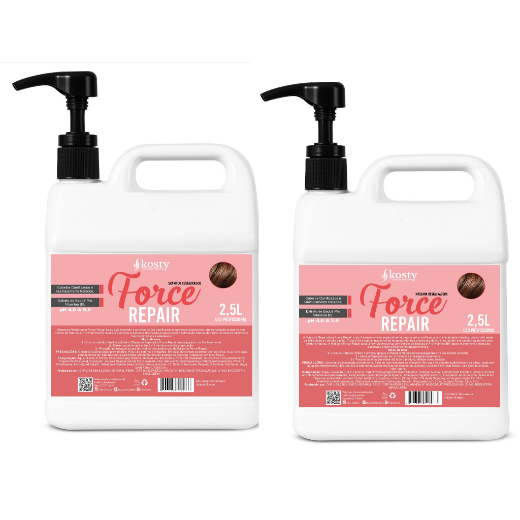 Kit Force Repair Reparação Em Casa Completo Kosty 2,5l Cada .BRINDE VÁLVULA PUMP
