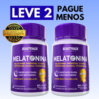 Kit 2x Melatonina 5 em 1 com Magnésio, Triptofano, Glicina, Vit. B6 - 120 cápsulas - Envio Imediato em Oferta na Shopee