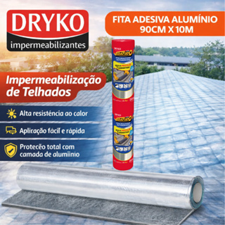 Fita Adesiva De Manta asfáltica adesiva Aluminizada Dryko - 90cm x 10m - VEDATUDO DRYKO em Oferta na Shopee