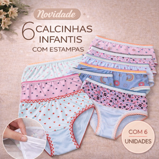KIT 6 CALCINHAS INFANTIL 100% ALGODÃO CONFORTAVEL em Oferta na Shopee