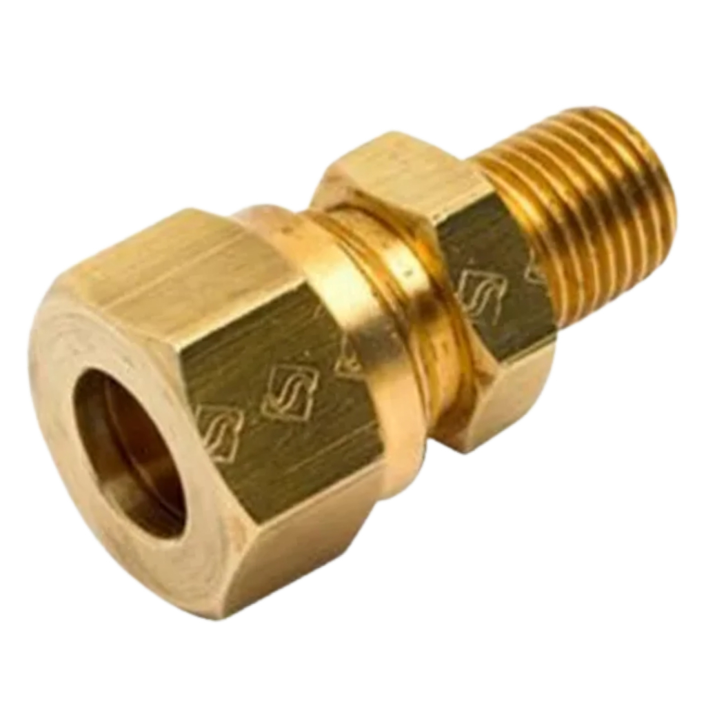 União Latão Tubo Cobre Ou Tecalon 1/4  X 1/4  Rosca - 5 Pç