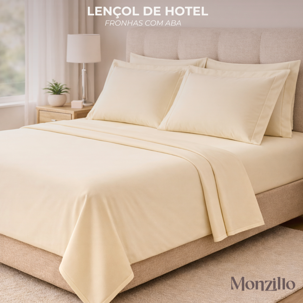 Jogo de Lençol | Casal Queen | 4 Peças | Micropercal 400 Fios | Fronhas de ABA