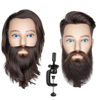 Cabeça de Treino Profissional Cabelo Masculino Com Barba 100% Humano em Oferta na Shopee