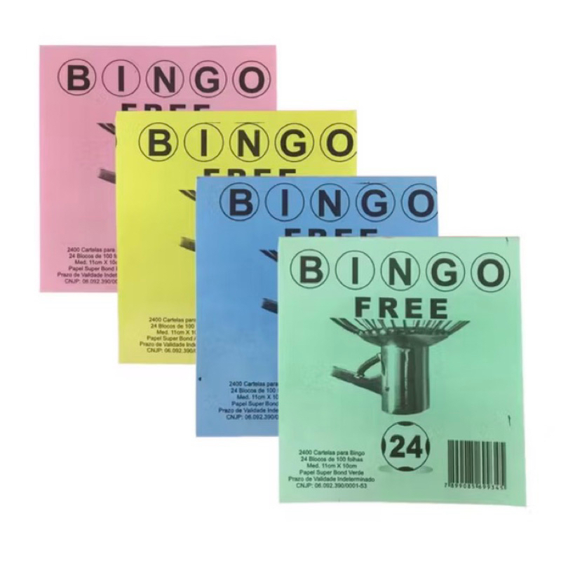 2400 Cartelas de Bingo - Cor a escolher
