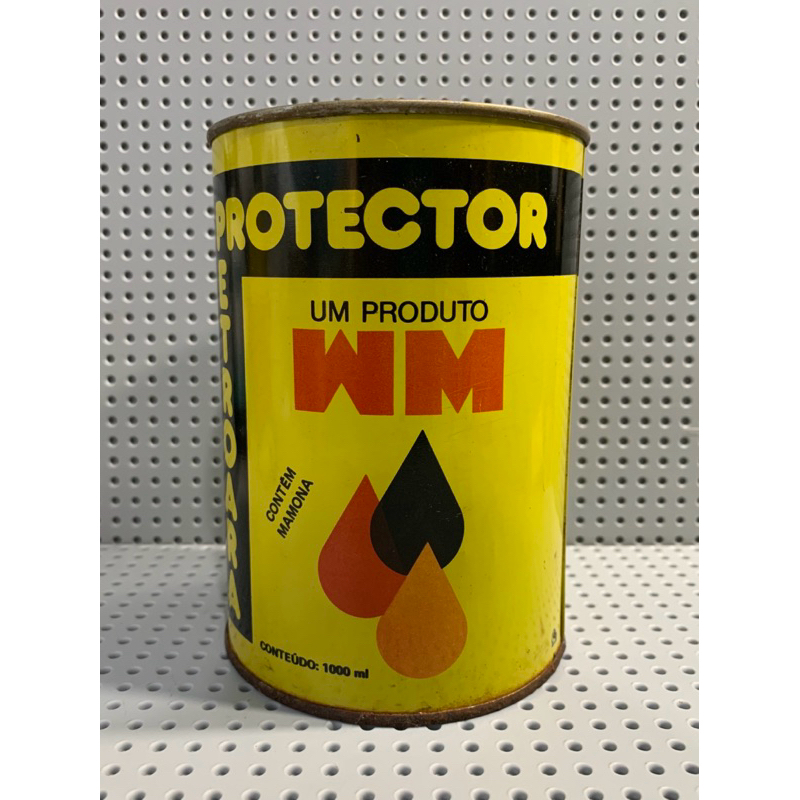 Lata vazia antiga WM Pretoara Protector 1 Lt óleo lubrificante carro anos 80/90