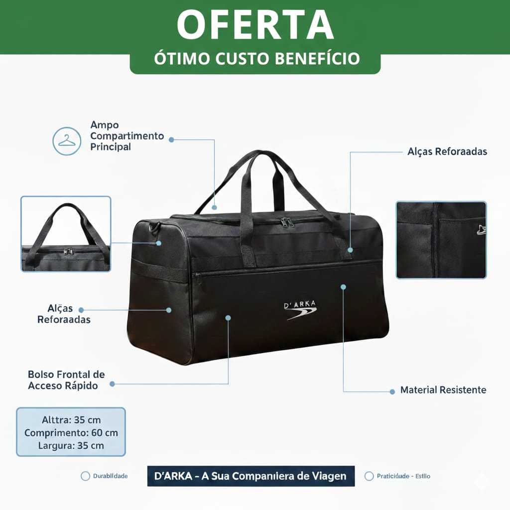 Bolsa de Viagem Grande G 70L | Dobrável, Leve, Resistente | Envio Rápido em Oferta na Shopee