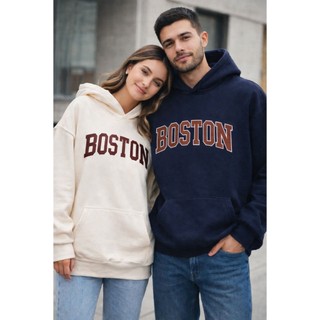 POLAR BEAR Kit 2 Moletom Canguru Com Capuz Casual Básico Estampado Boston Casal
