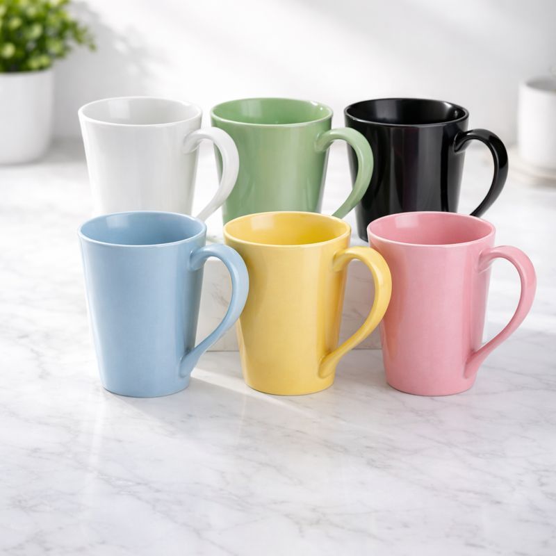 Kit 6 Canecas Tulipa Porcelana 250ml Coloridas Café Chá Xícaras Conjunto Mesa Cozinha em Oferta na Shopee