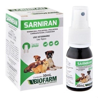Sarniran Spray Coceiras Dermatite Sarnas Cães ou gatos 30ml em Oferta na Shopee