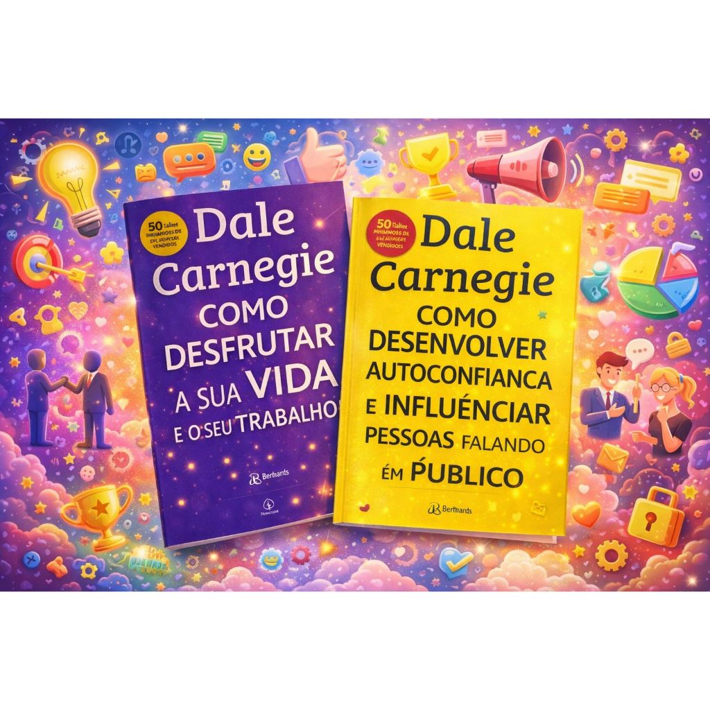 Kit 2 livros dale carnegie como desfrutar a sua vida e seu trabalho, como desenvolver auto confiança