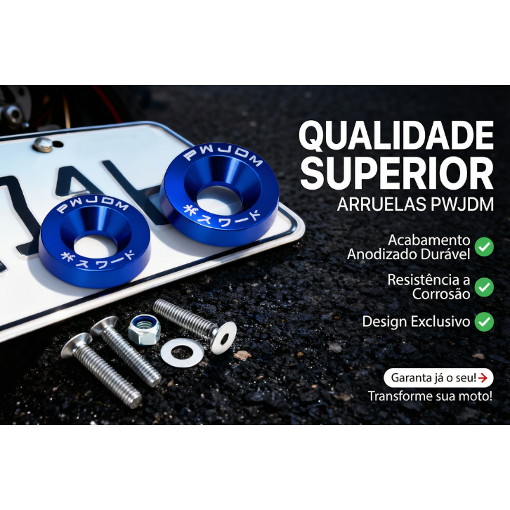 Kit Parafusos de Placa M6 Anodizados com Arruelas Billet 2 ou 4 Unidades Placa Personalizada Produto Novo em Oferta na Shopee